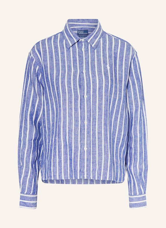 POLO RALPH LAUREN Hemdbluse aus Leinen BLAU/ WEISS
