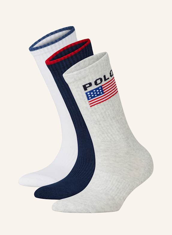 POLO RALPH LAUREN 3er-Pack Socken 001 WHITE, NAVY, GREY