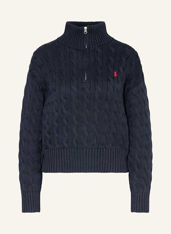 POLO RALPH LAUREN Sweter typu troyer GRANATOWY