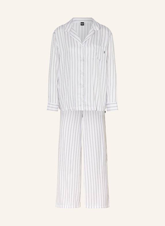BOSS Schlafanzug CI STRIPE WEISS/ HELLBRAUN/ SCHWARZ