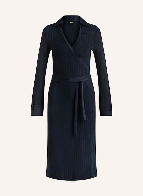 BOSS ELLARIE dress in wrap look DARK BLUE