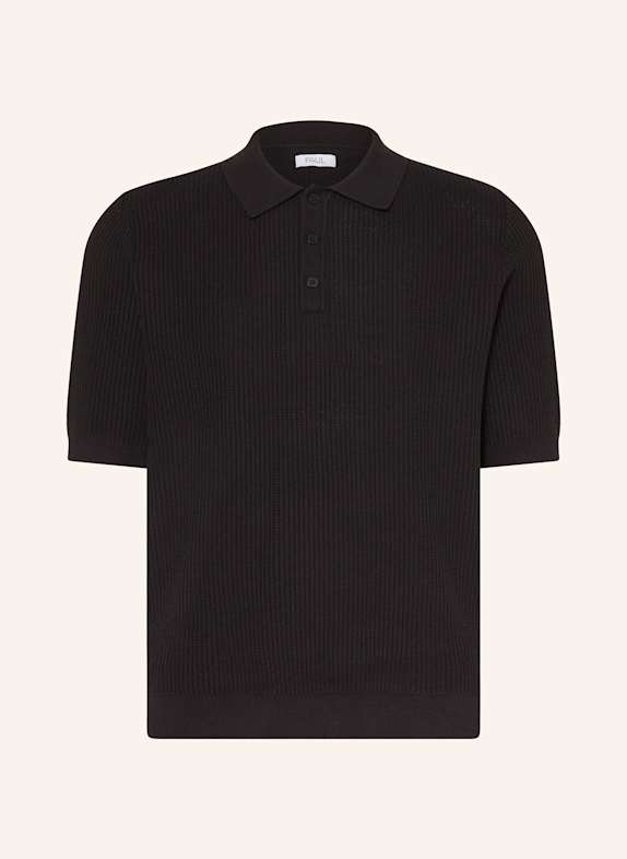 PAUL Strick-Poloshirt SCHWARZ