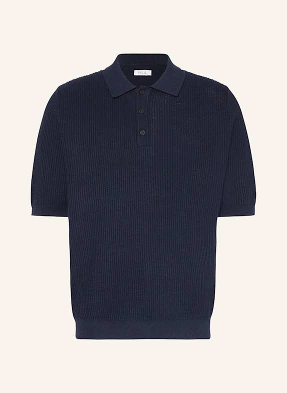 PAUL Strick-Poloshirt DUNKELBLAU