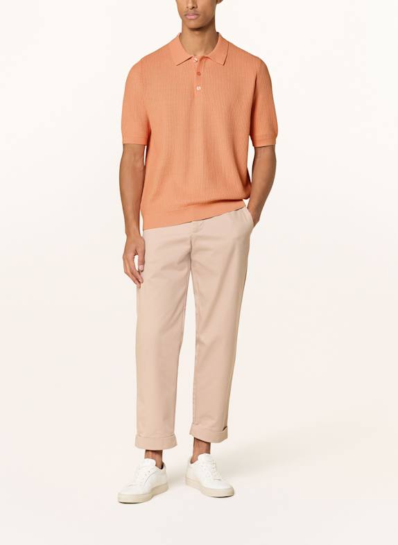 PAUL Tricou polo tricotat PORTOCALIU DESCHIS