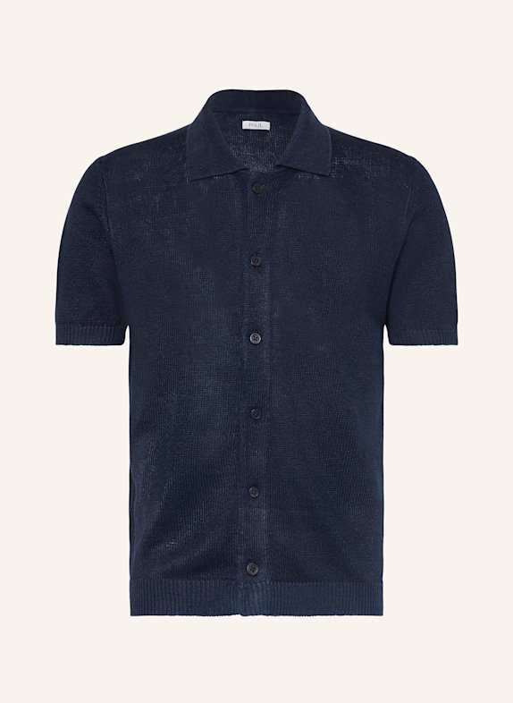 PAUL Strickhemd Comfort Fit aus Leinen DUNKELBLAU