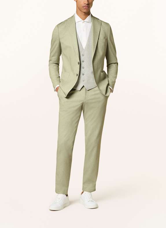 PAUL Spodnie garniturowe z dżerseju slim fit 710 LIGHT GREEN