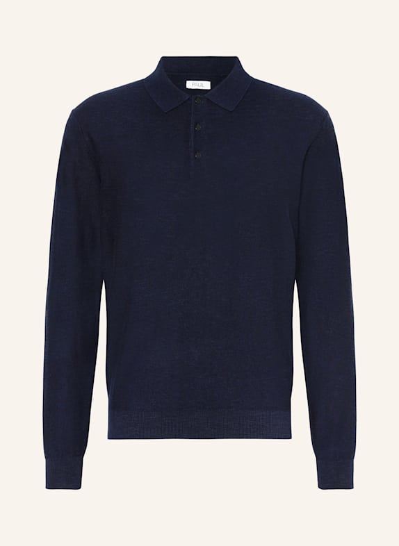 PAUL Strick-Poloshirt DUNKELBLAU