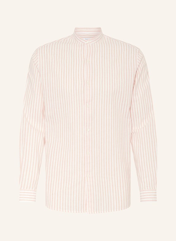 PAUL Hemd Comfort Fit mit Stehkragen und Leinen WEISS/ LACHS