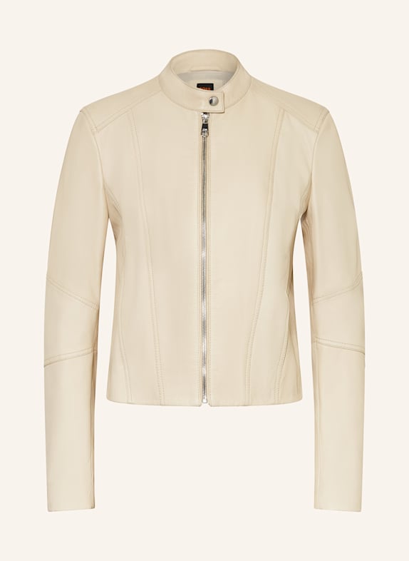BOSS Lederjacke SALESTE BEIGE