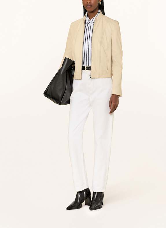 BOSS Lederjacke SALESTE BEIGE