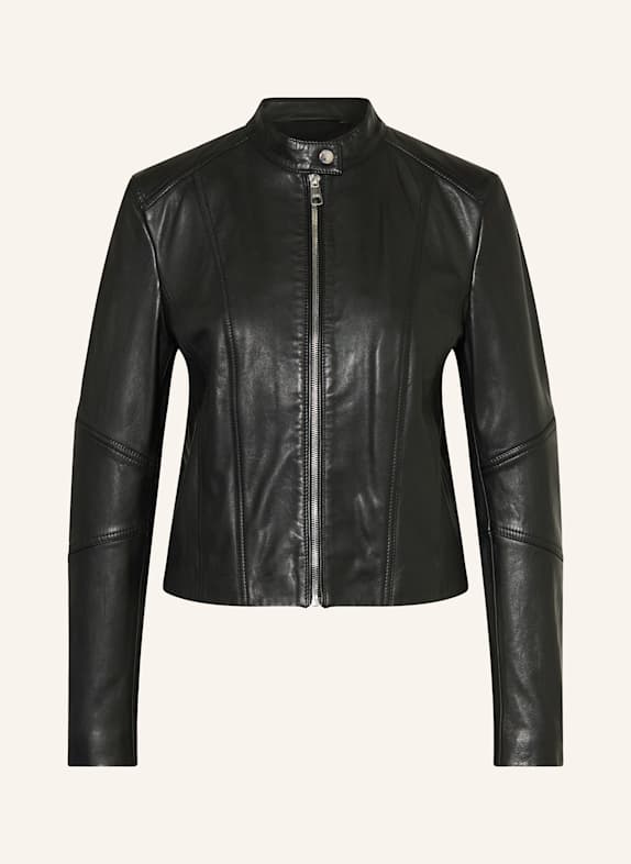 BOSS Lederjacke SALESTE SCHWARZ