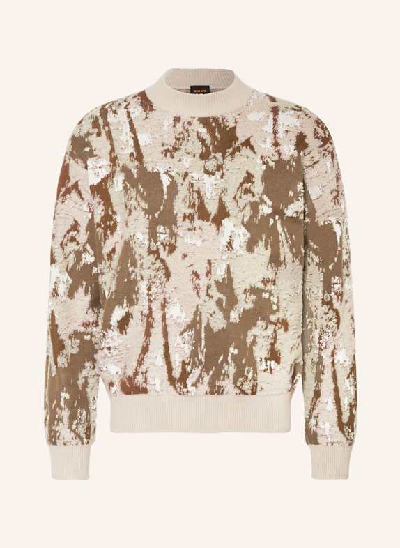 BOSS Sweter KALMTREE BEŻOWY/ KHAKI/ ECRU