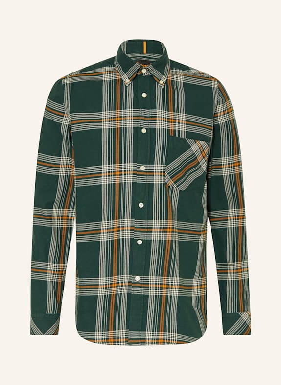 BOSS Flanellhemd RICKERT Regular Fit DUNKELGRÜN/ WEISS/ ORANGE
