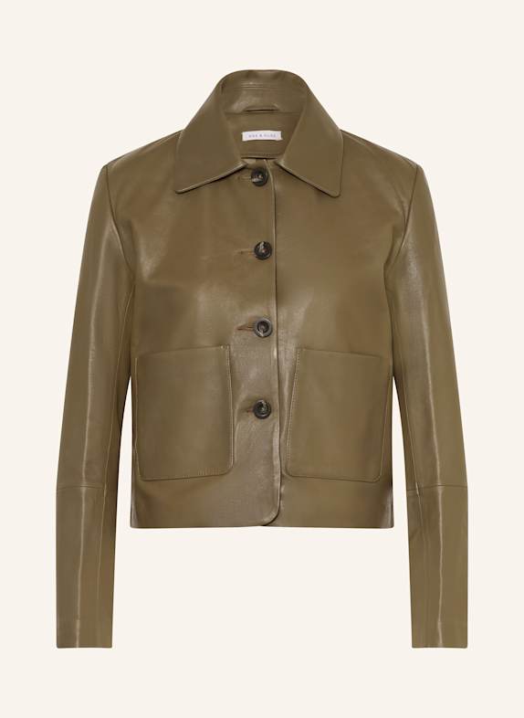 MRS & HUGS Lederjacke KHAKI