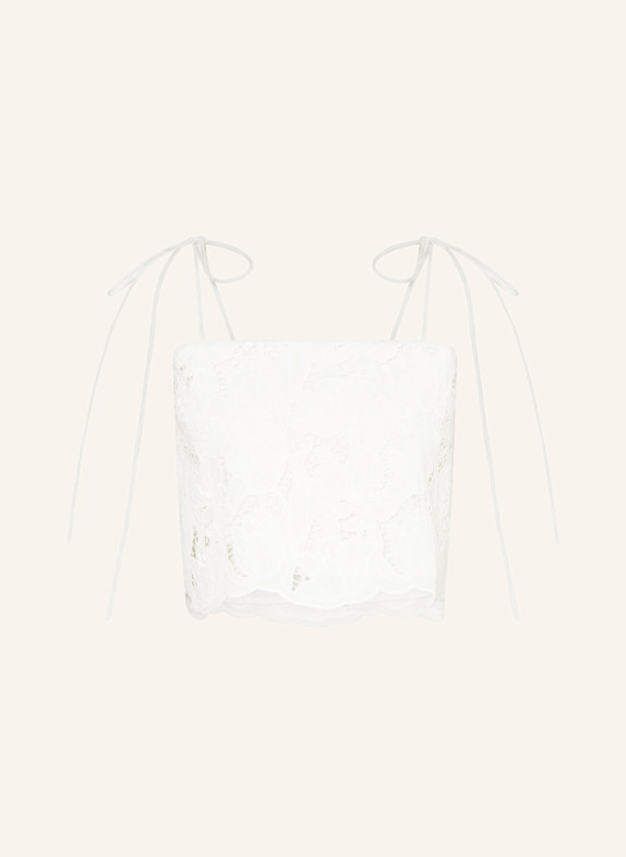 MRS & HUGS Cropped-Top aus Spitze WEISS