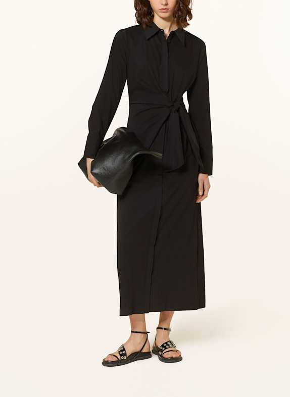 MRS & HUGS Shirt dress in wrap look BLACK