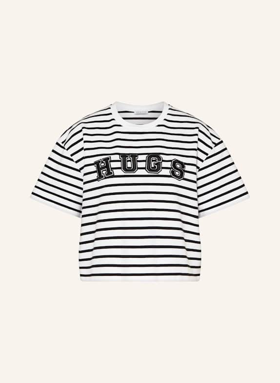 MRS & HUGS Cropped-Shirt WEISS/ SCHWARZ