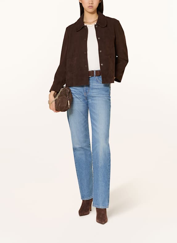 ba&sh Lederjacke MILAS DUNKELBRAUN