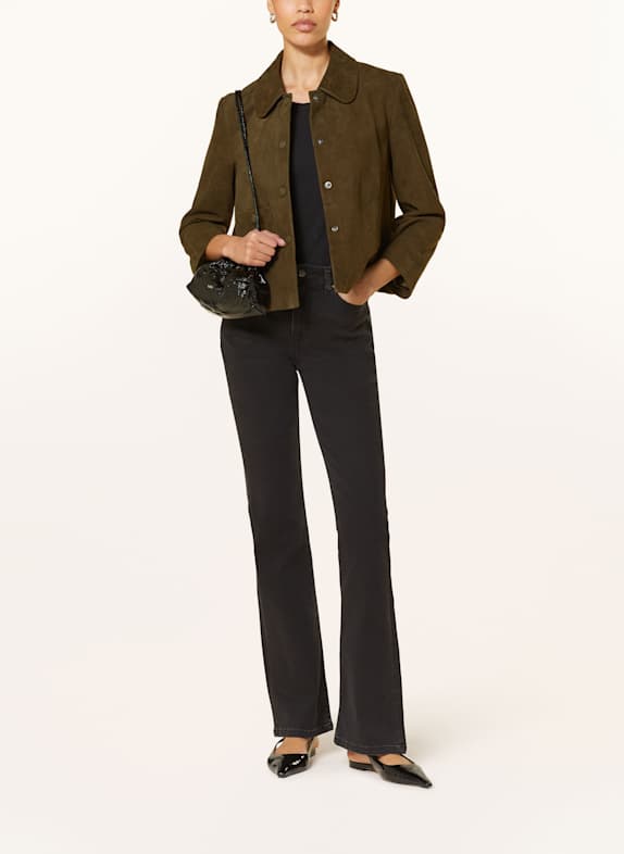ba&sh Lederjacke MILAS KHAKI