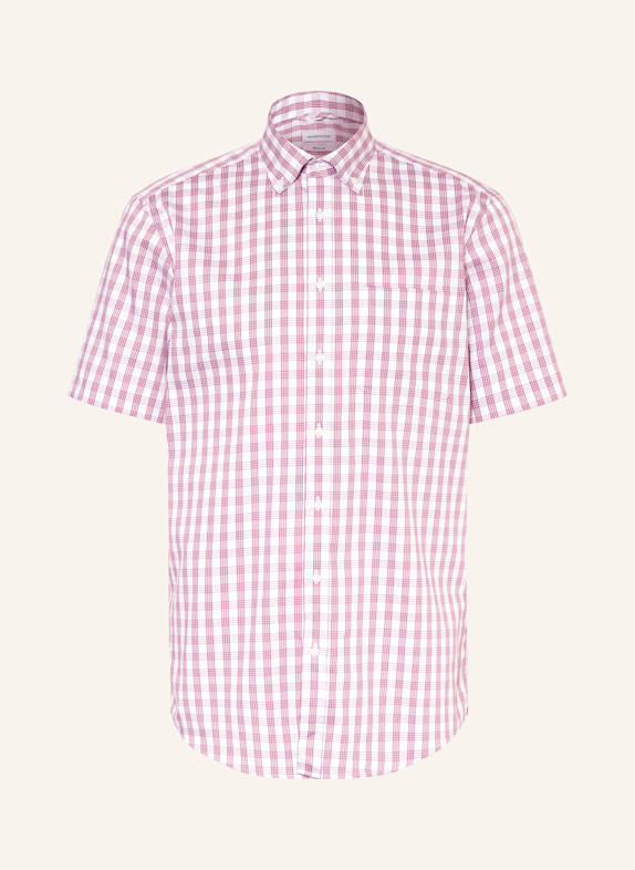 seidensticker Kurzarm-Hemd Regular Fit FUCHSIA/ WEISS