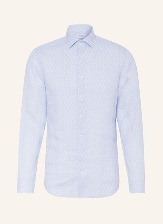 seidensticker Leinenhemd Slim Fit HELLBLAU/ GELB/ WEISS