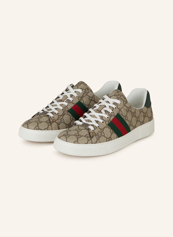 GUCCI Sneaker 9746 BEI-EBONY/VRV/GREEN