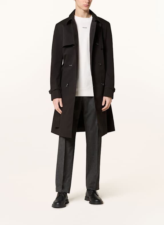 HUGO Trenchcoat MALUKS SCHWARZ