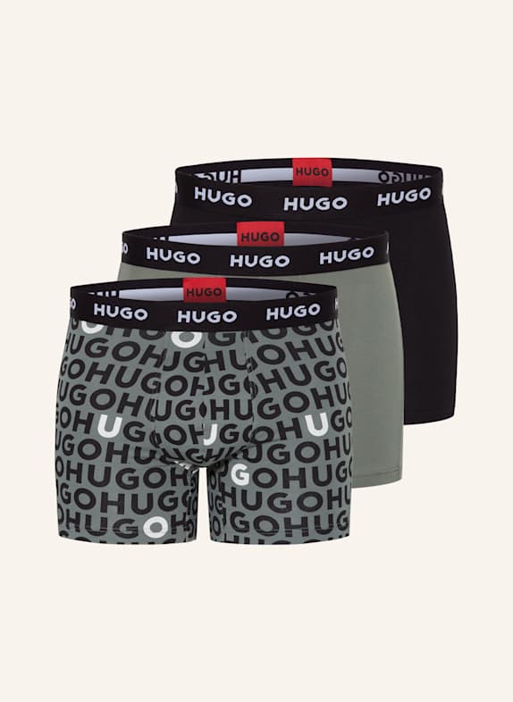 HUGO 3er-Pack Boxershorts OLIV/ SCHWARZ