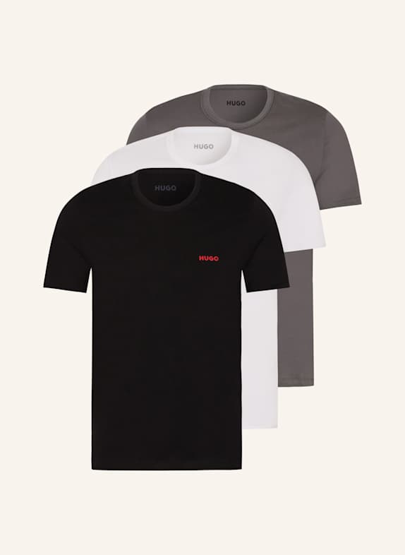 HUGO 3er-Pack T-Shirts WEISS/ SCHWARZ/ GRAU