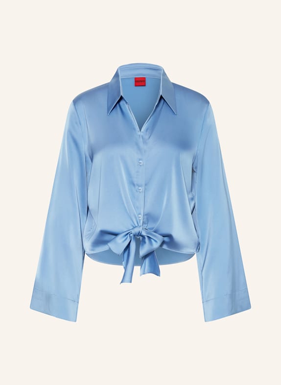 HUGO Satinbluse ERRIKA HELLBLAU