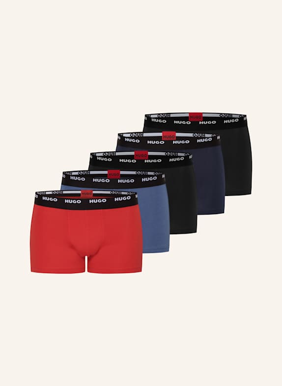 HUGO 5er-Pack Boxershorts SCHWARZ/ ROT/ BLAU