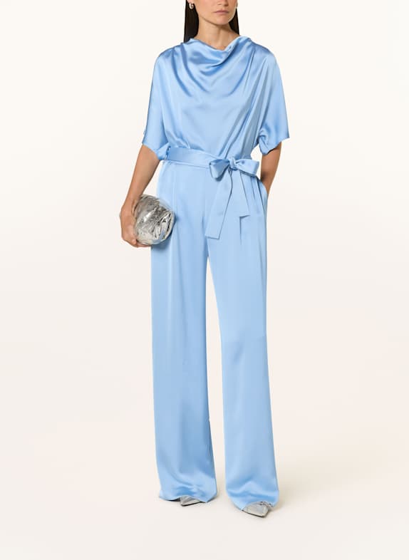 HUGO KASMINA satin jumpsuit LIGHT BLUE