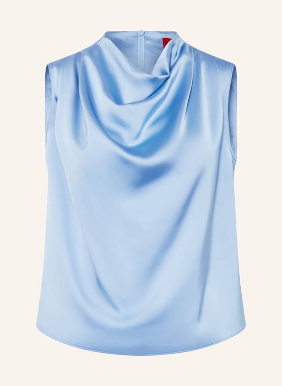 HUGO Blusentop CASMINI aus Satin HELLBLAU