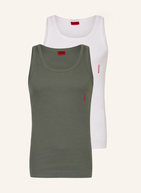HUGO 2-pack undershirts WHITE/ KHAKI