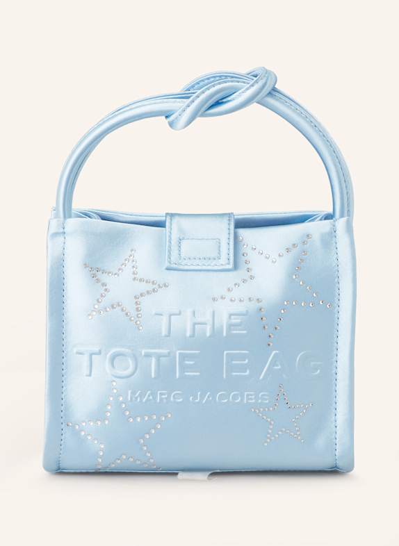 MARC JACOBS Handtasche THE STAR SATIN MINI TOTE BAG mit Schmucksteinen HELLBLAU