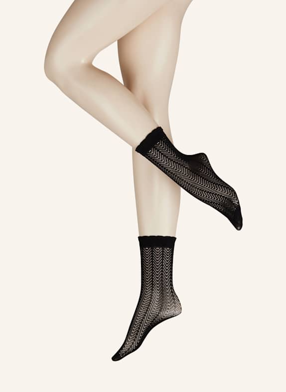 LUSANA Trachten socks 01 SCHWARZ