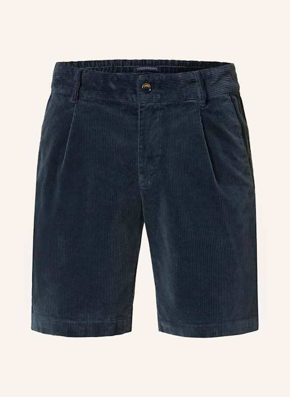 STROKESMAN'S Cordshorts Slim Fit DUNKELBLAU