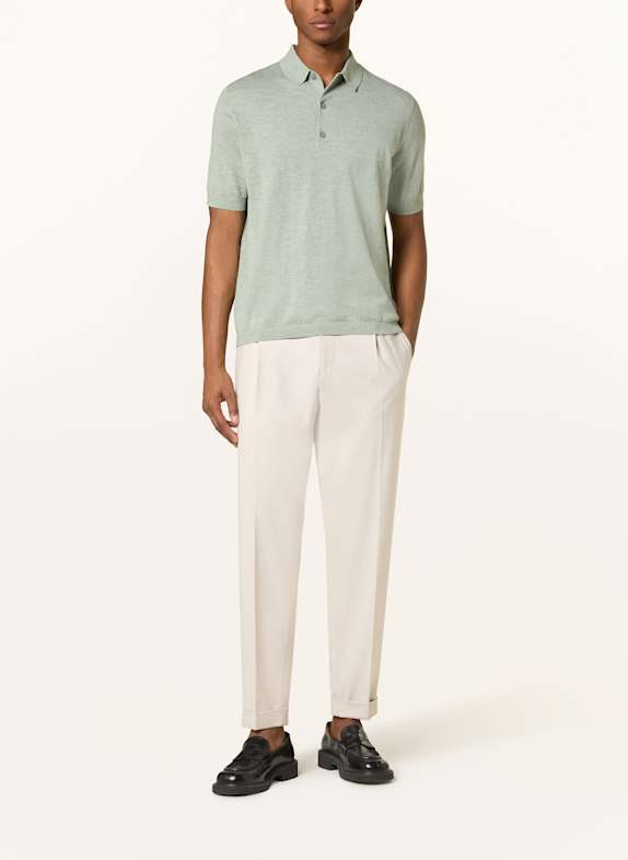 STROKESMAN'S Strikket polo-shirt GRØN