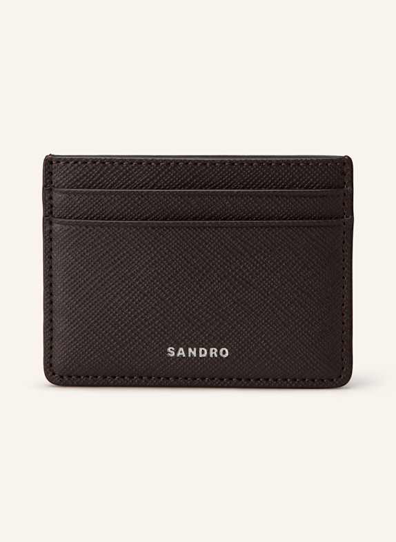 SANDRO Saffiano-Kartenetui  BRAUN