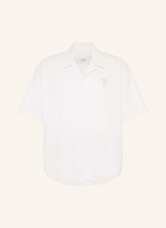 AMI PARIS Resorthemd Comfort Fit WEISS/ GRAU