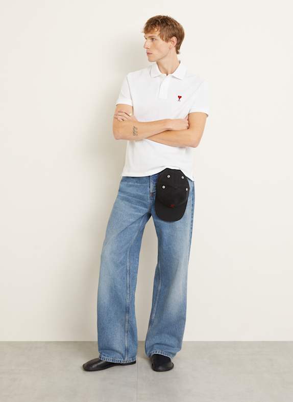 AMI PARIS Piqué-Poloshirt WEISS