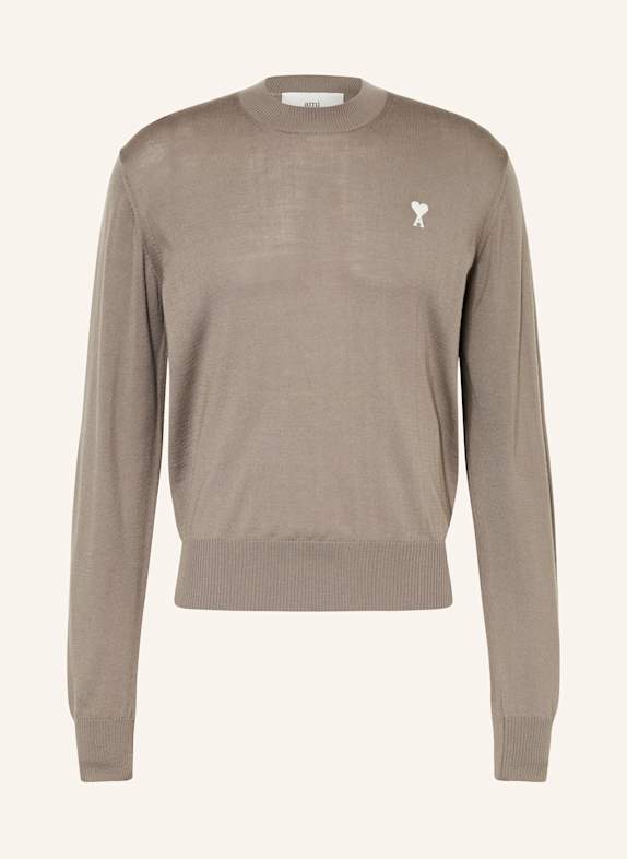 AMI PARIS Pullover aus Merinowolle BEIGE