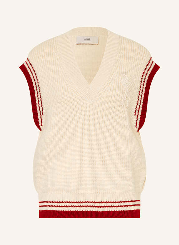 AMI PARIS Pullunder CREME/ DUNKELROT