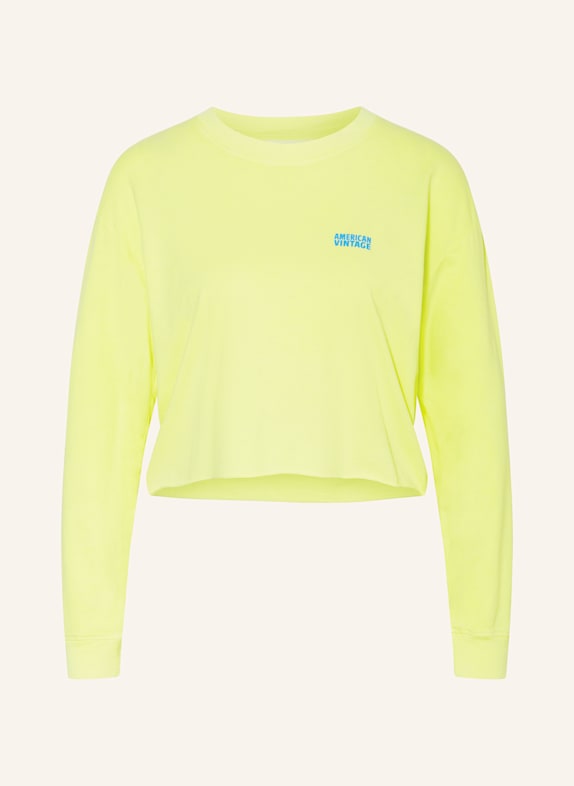 American Vintage Cropped-Longsleeve PYMAZ NEONGELB