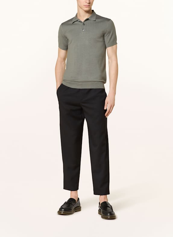 PAUL Strikket polo-shirt GRØN