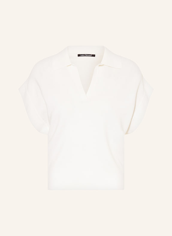 LUISA CERANO Knitted polo shirt WHITE