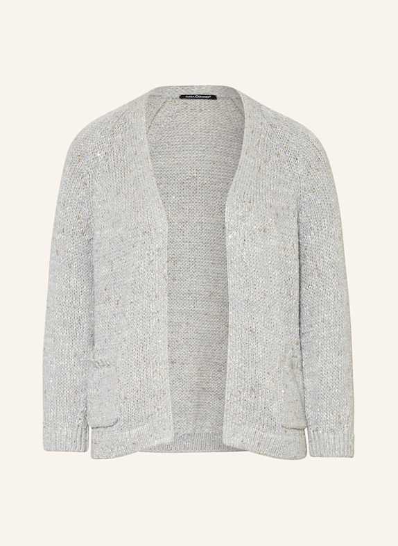 LUISA CERANO Strickhülle mit Glitzergarn und Pailletten HELLGRAU