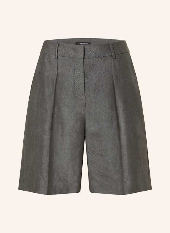 LUISA CERANO Shorts mit Leinen DUNKELGRAU