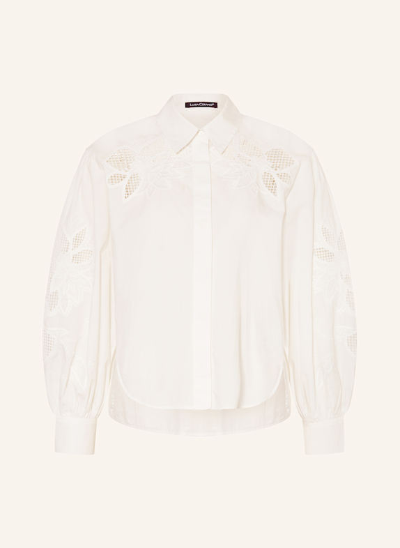 LUISA CERANO Shirt blouse with broderie anglaise WHITE