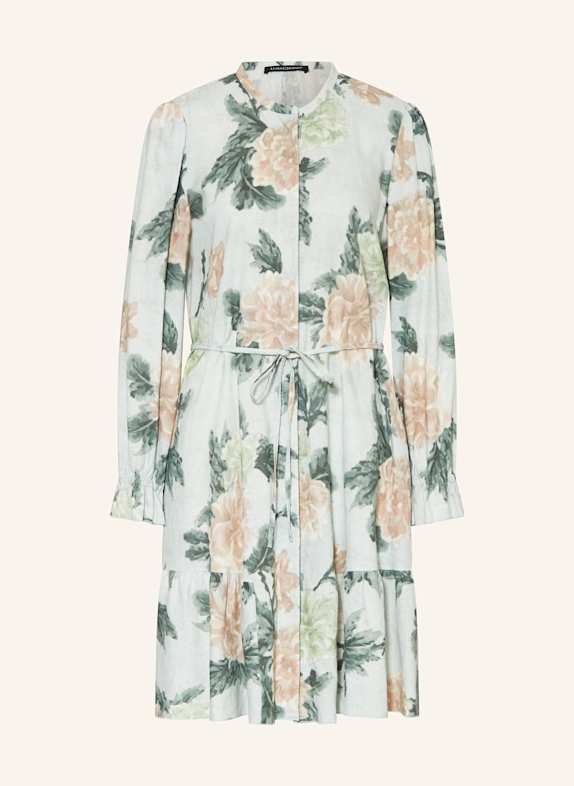 LUISA CERANO Shirt dress with linen MINT/ ROSE/ DARK GREEN